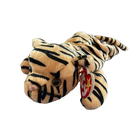 Stripes the Tiger PVC Ty 1995 Beanie Baby Plush Collectible Nostalgia Stuffed An - Picture 1 of 10
